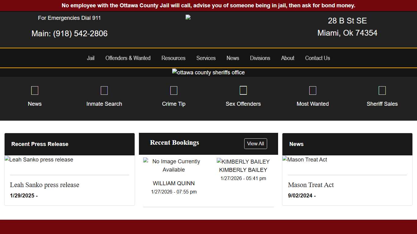 Ottawa County Sheriff's Office Ottawa OK